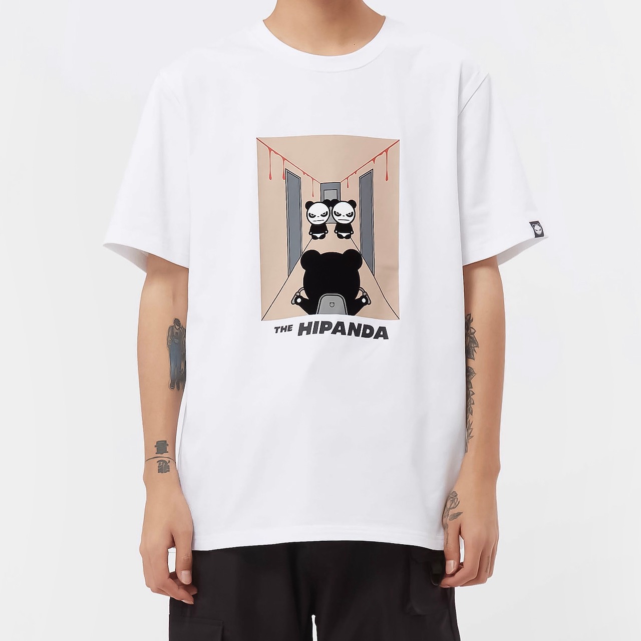 SALE 【HIPANDA ハイパンダ】メンズ パロディ Tシャツ MEN'S MOVIE PARODY PRINT SHORT SLEEVED T-SHIRT / WHITE・BLACK・BEIGE