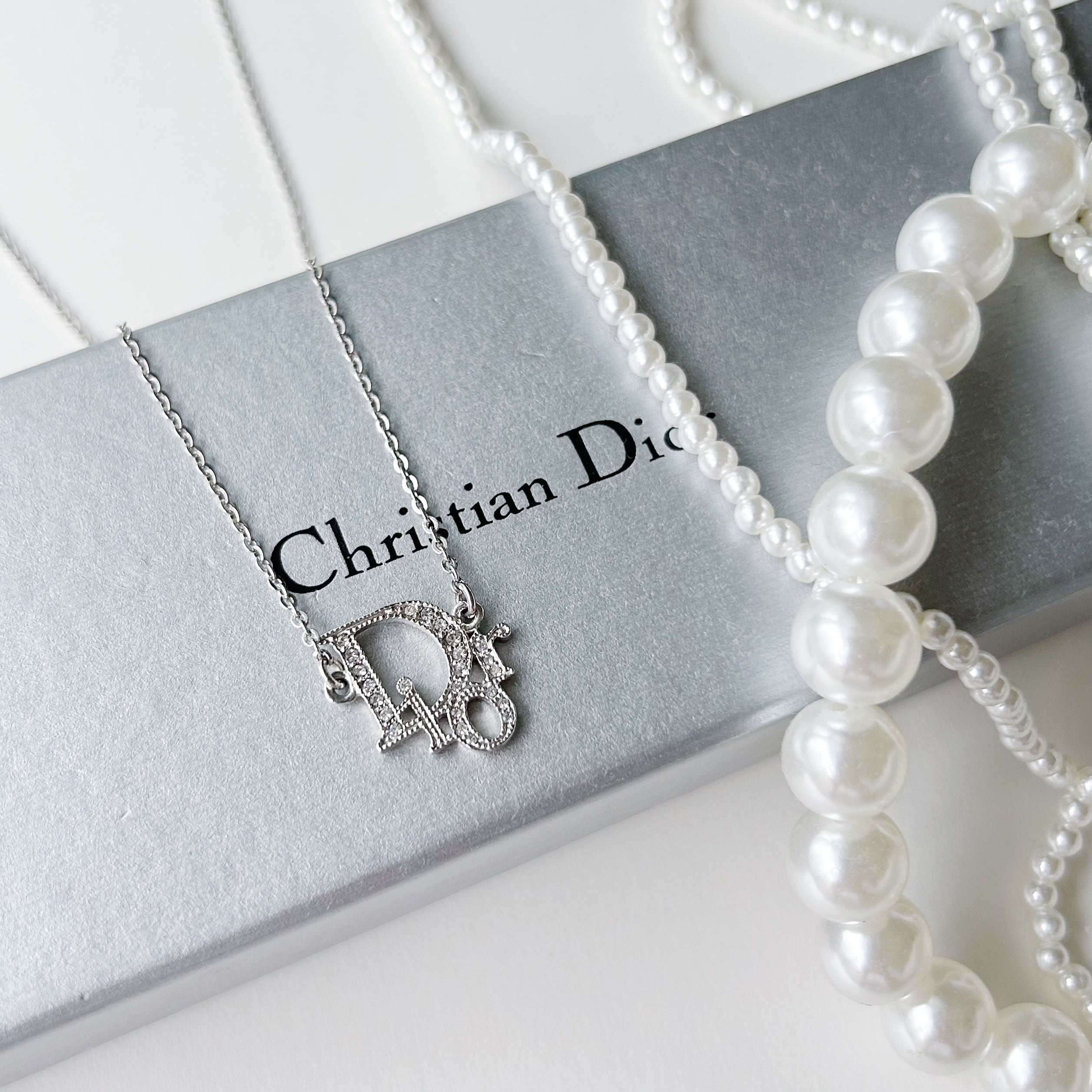 美品】Christian Dior JA チョーカー ネックレス メッキ N6195 美品】Christian Dior JA チョーカー ネックレス メッキ N6195