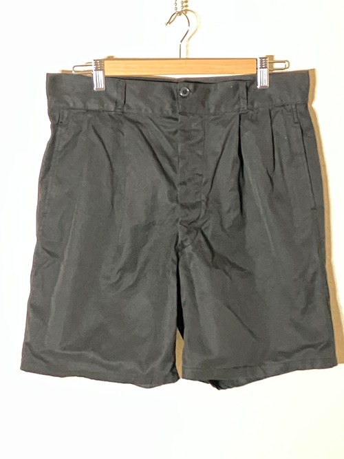 DEAD STOCK ITALIAN ARMY 70’S 2PLEATS CHINO SHORTS BLACK DYE 1