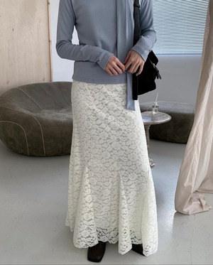 rose lace mermaid long skirt