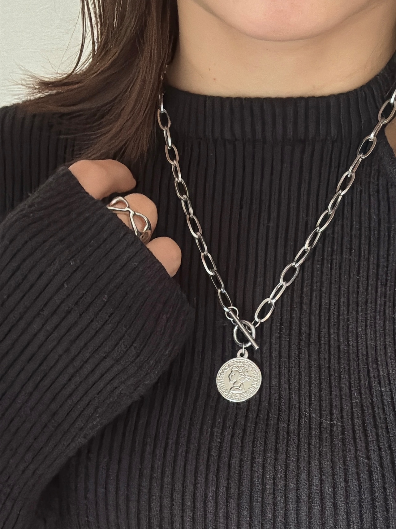 coin silver necklace