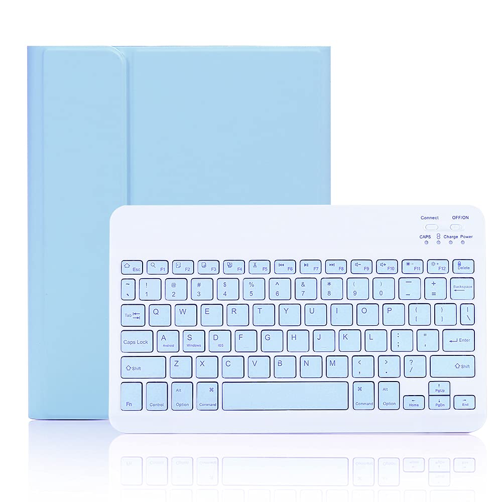 iPad Mini5キーボードケース iPad mini5/mini4/mini3/mini2/mini 通用キーボードカバー 分離式 Apple Pencil収納 スタンド機能 薄型 手帳型 全面保護 お洒落 ブルー