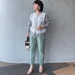 小柄S【ウエストゴム】 履きやすさ抜群♡春カラー すっきり脚長ストレッチパンツ グリーン■KMC-731 975380