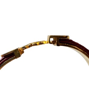 vintage LOEWE metal × leather bracelet “anagram”