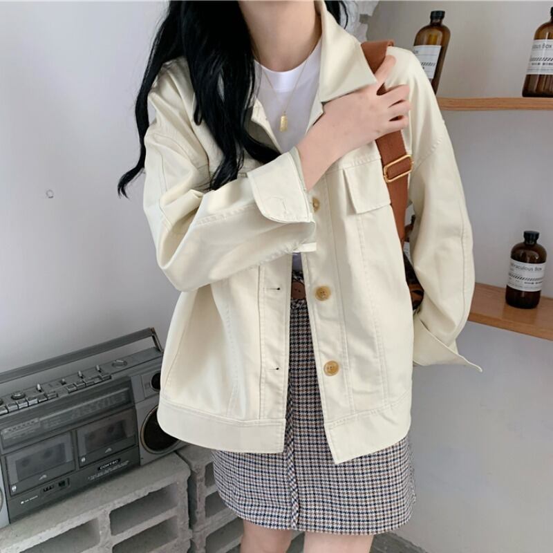 ヤーンショートジャケット スプリングオータム薄手ルーズレザーカーディガントップス 大人ガーリー スウィート キュート カジュアル 春物 秋物 萌量不足94443502915