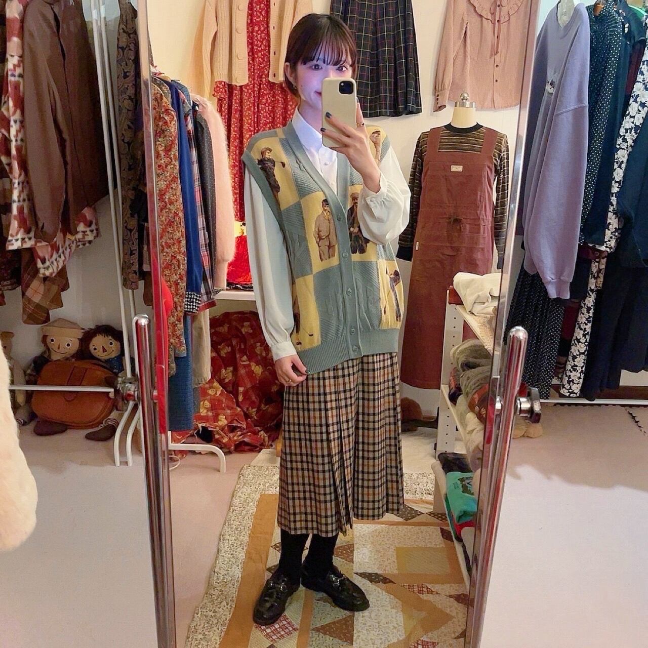 pale green golf check vest