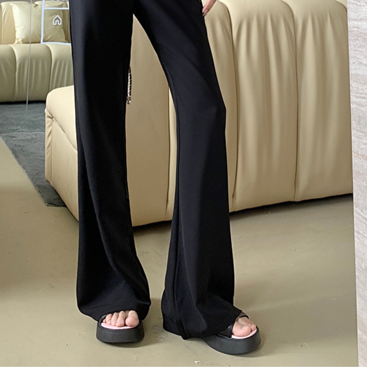 ハイウエスト スリムフレアパンツ | Nicoha