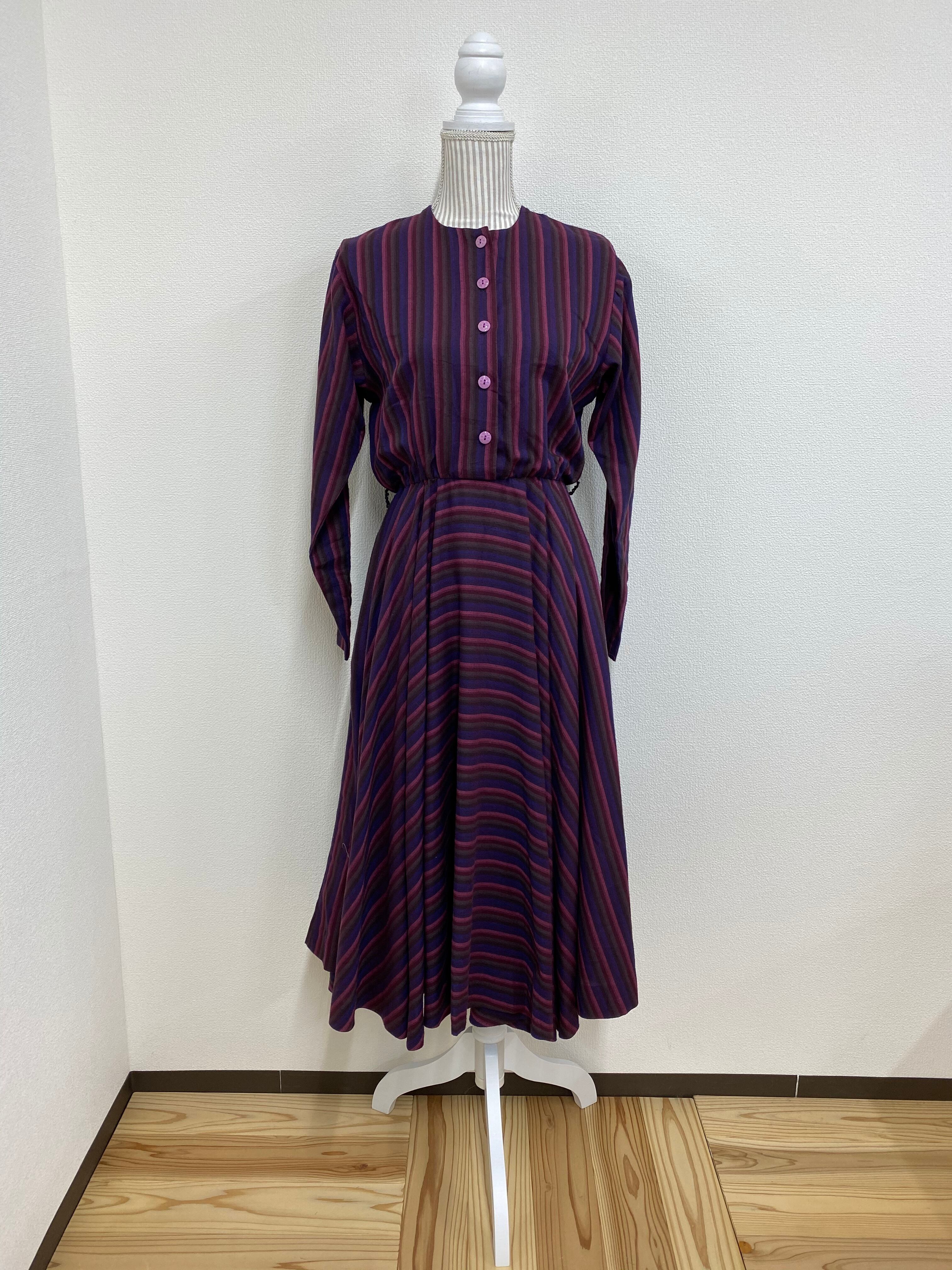 【david warren】stripe flare dress