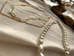 BaroquePearl & Chain Necklace_2colors