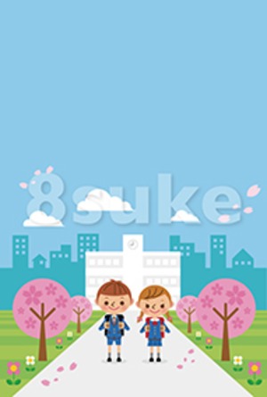 イラスト素材 入学式イメージ 小学生男女 ベクター Jpg 8sukeの人物イラスト屋 かわいいベクター素材のダウンロード販売