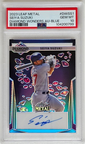 Seiya Suzuki 2023 Leaf Metal “Diamond Wonders AU-Blue” – GEM MT 10 / Auto / Serial #6/8