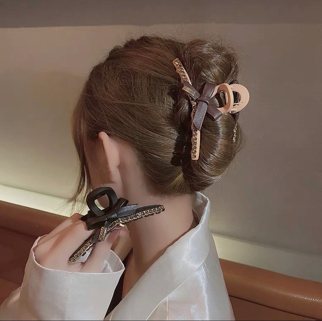 ribbon french hair clip 2color