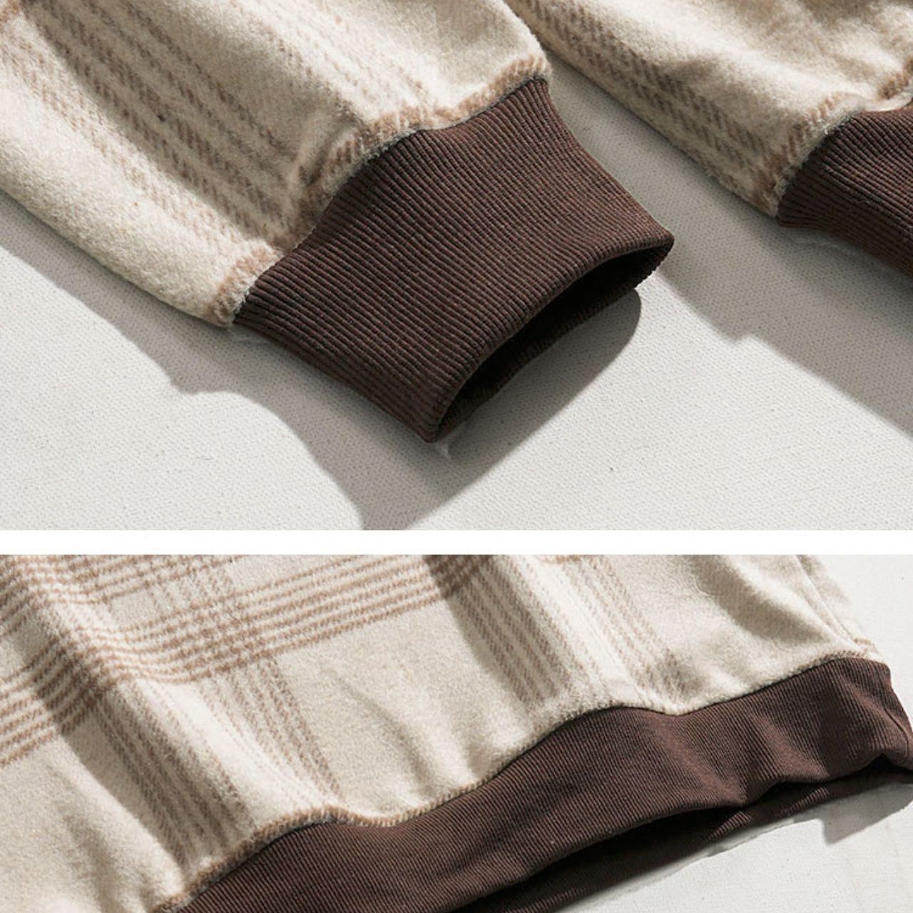 チェックパイピングニット　MT0080327