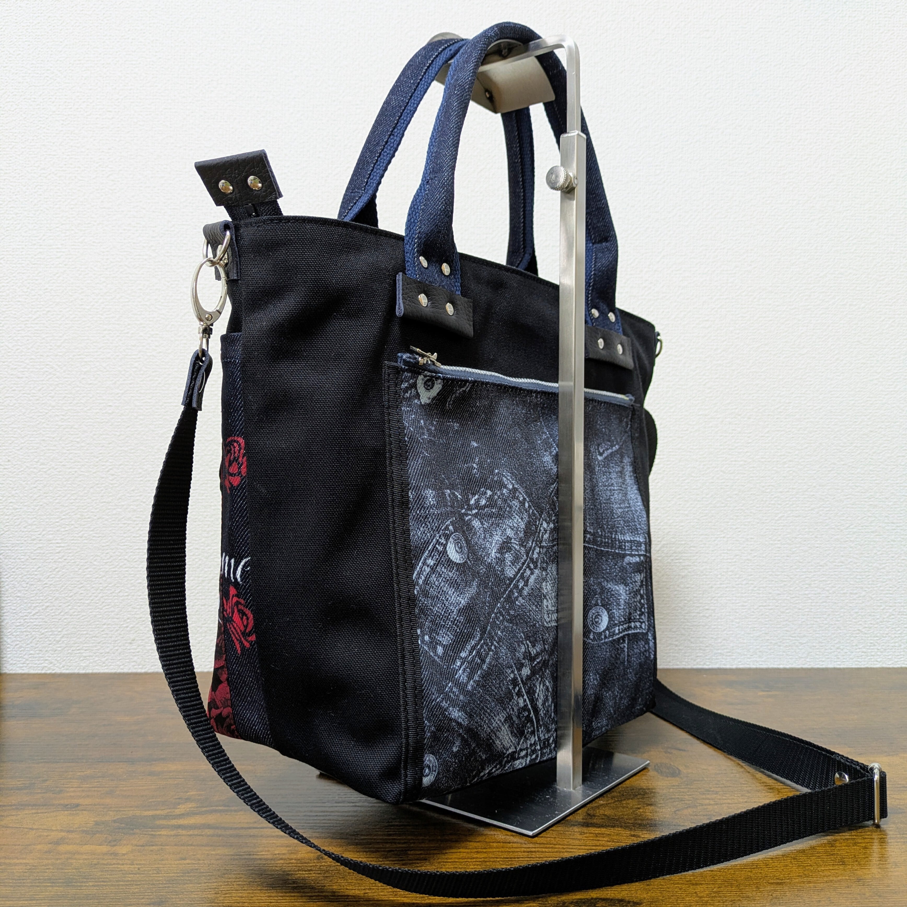 Blue Butterfly】デニムリメイク トートバッグ（専用商品） | pipin