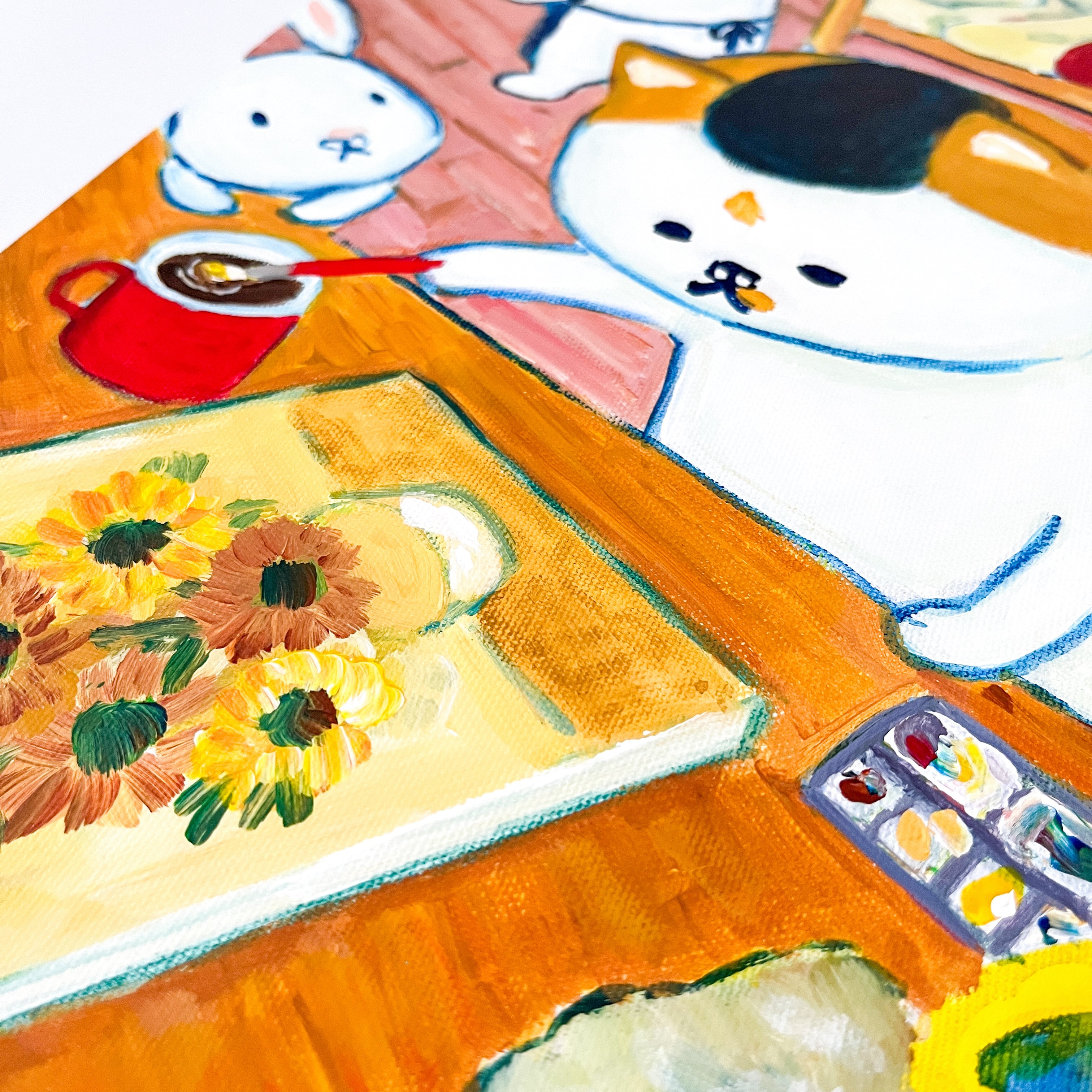 抽選期間①対象作品】pokefasu 原画「ニャン・ゴッホの寝室」【限定1点