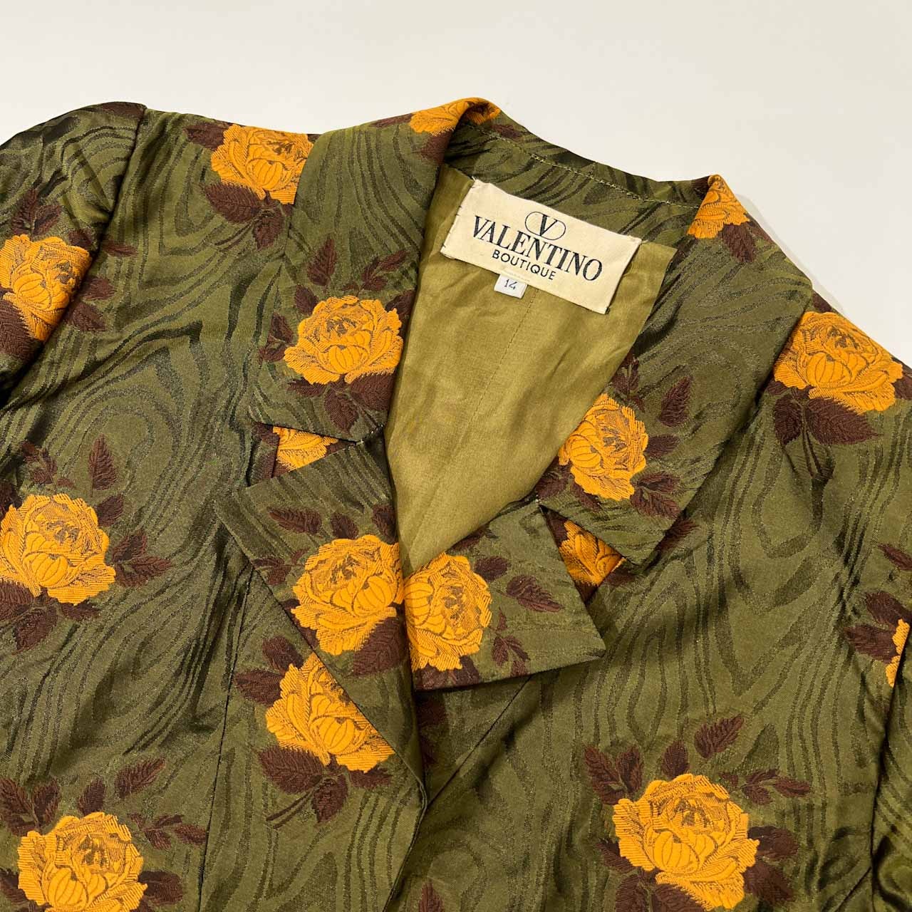 ビンテージ VALENTINO BOUTIQUE ヴァレンティノ 花柄 総柄 ライト ジャケット サイズ 14 /レディース/オールド
