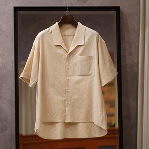 Gorsch the merry coachman(ゴーシュザメリーコーチマン) "Open Collar Short Sleeve Shirt" -Clay-