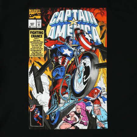 マーベル キャプテン・アメリカ コミック グラフィック ブラック T