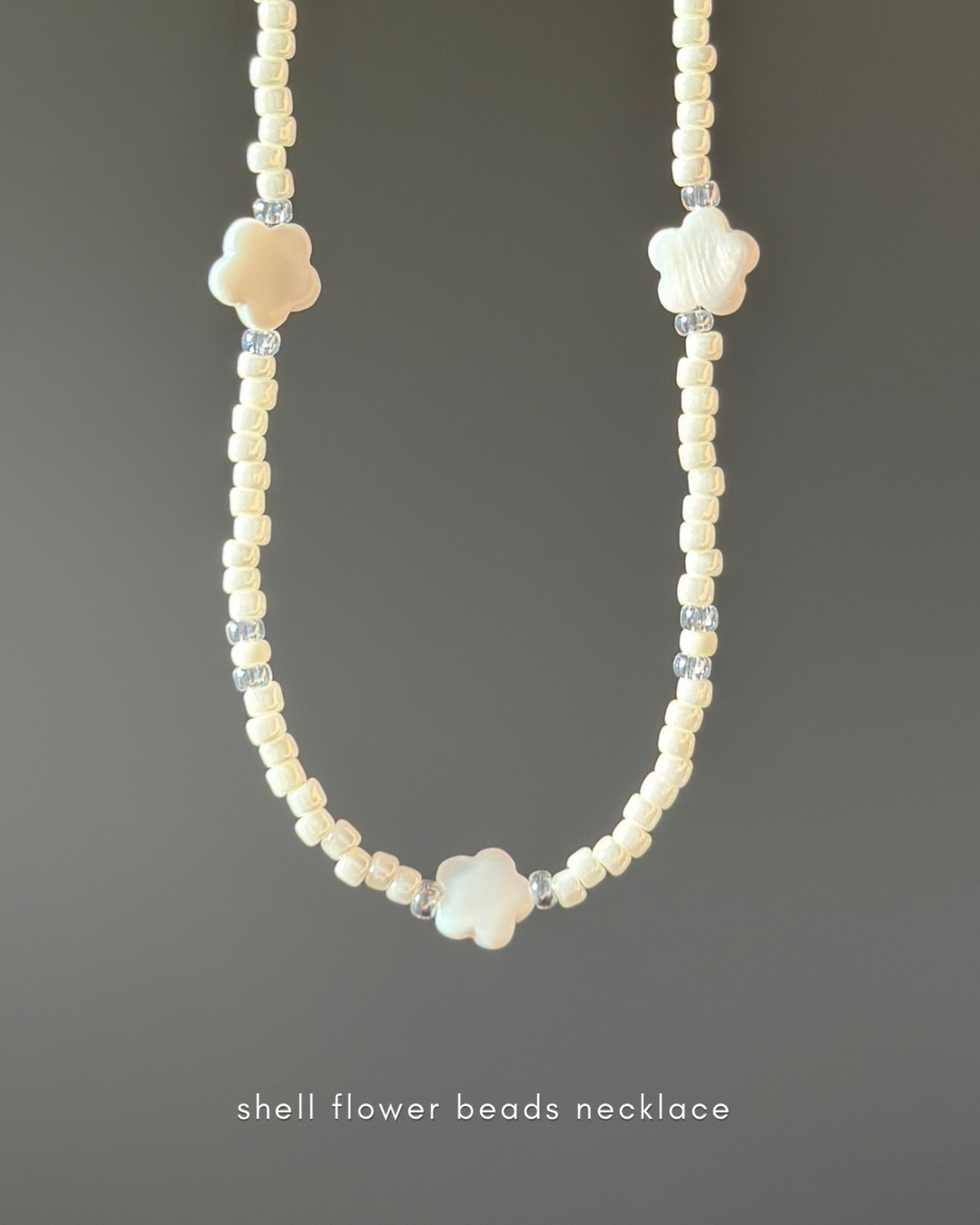 shell flower beads necklace
