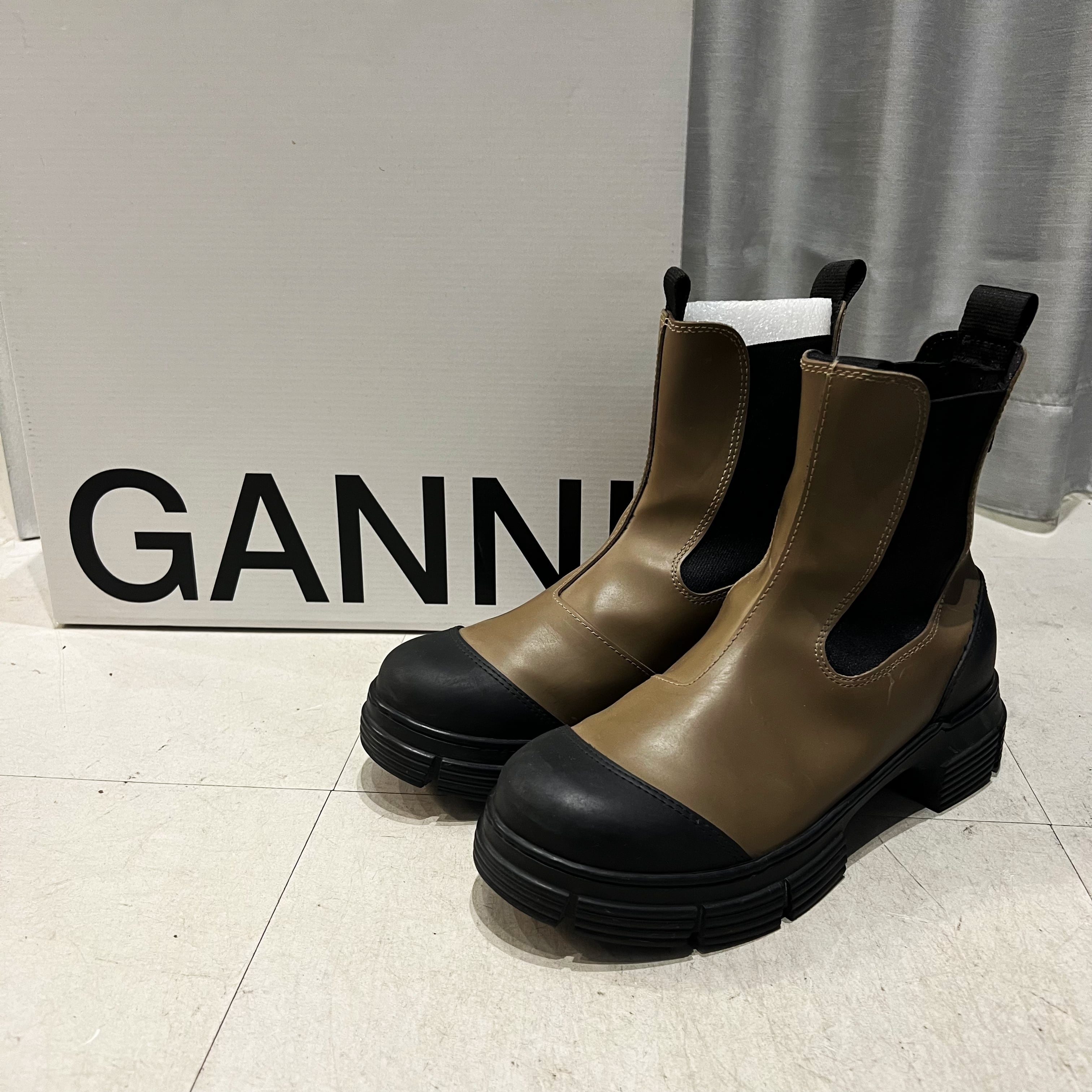 Ganni ガニー ブーツ EU36(22.5cm位) ベージュ 【古着】【中古  