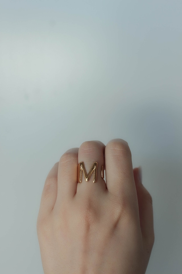 Transparent Alphabet Ring / Gold