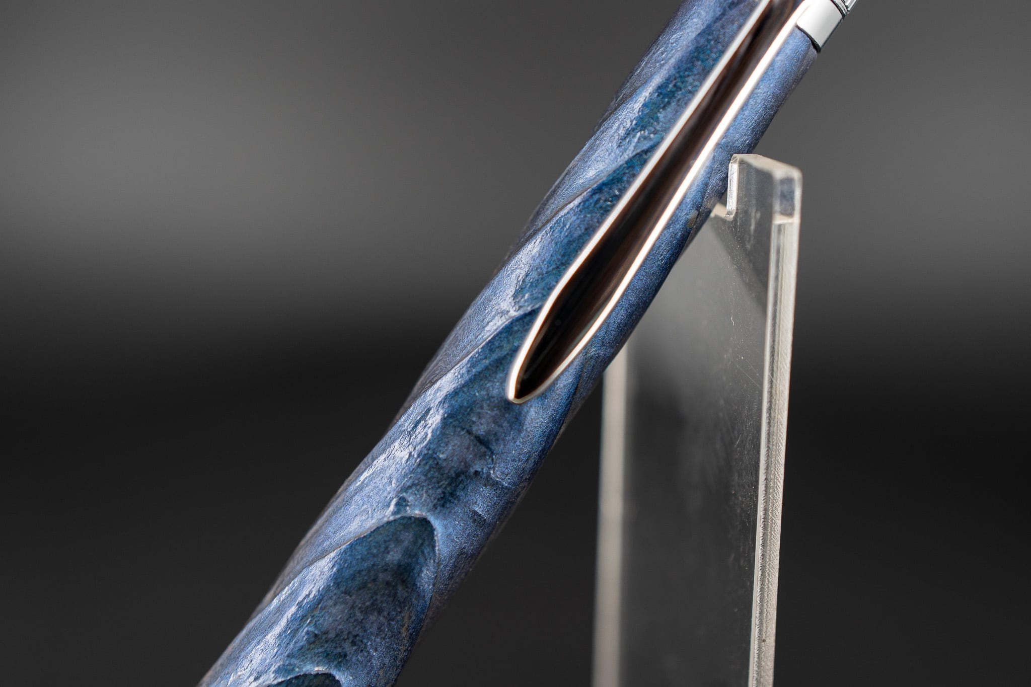 【藍霞】屋久杉 浮造り 国産漆 silver BP