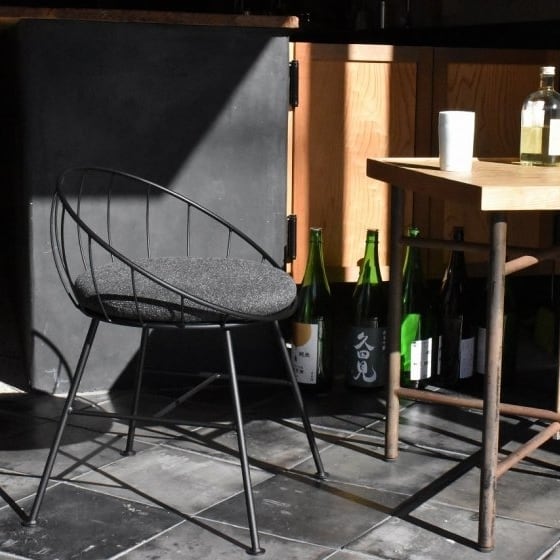 Hoopチェア【FCF1973 FB-A】 ダイニングチェア アイアンチェア 玄関