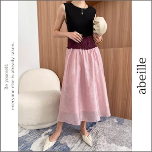 color block sleeveless one-piece 14245