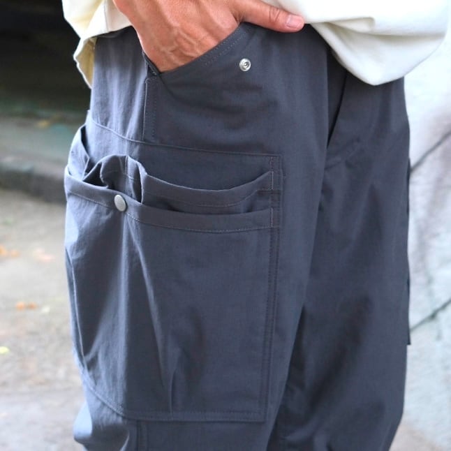SASSAFRAS(ササフラス) / Overgrown Pants 1/2 Nylon -Charcoal- (SF