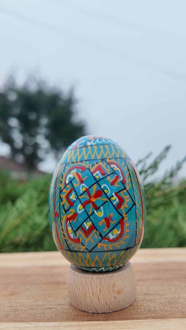 装飾用プィサンカ（イースターエッグ）with stand　コロミヤ博物館モデル