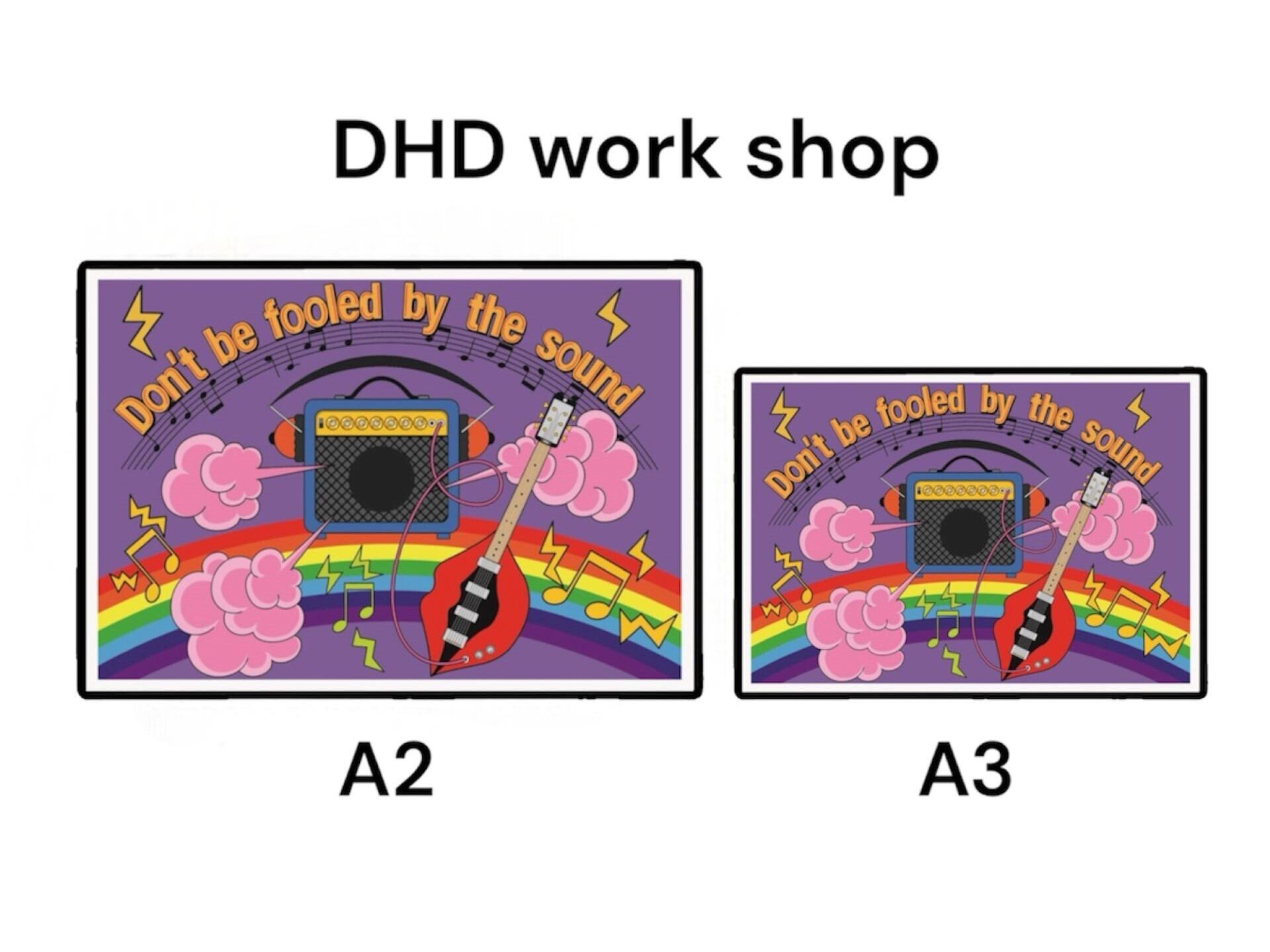 DHD(M)023【フレーム付きインテリアポスターA2　アンプ】