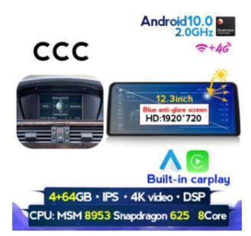 BMW 5 シリーズ E60 E61 E63 E64 E90 E91 E92 アンドロイドナビ ビルトイン carplay 12.3インチ 4G 64G CCC -YA-1109