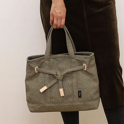 【結びベルトがおしゃれのアクセントに★結びベルトファブリックトートバッグ】Nananoel oris 結びベルトファブリックトートバッグ/A4対応3カラー