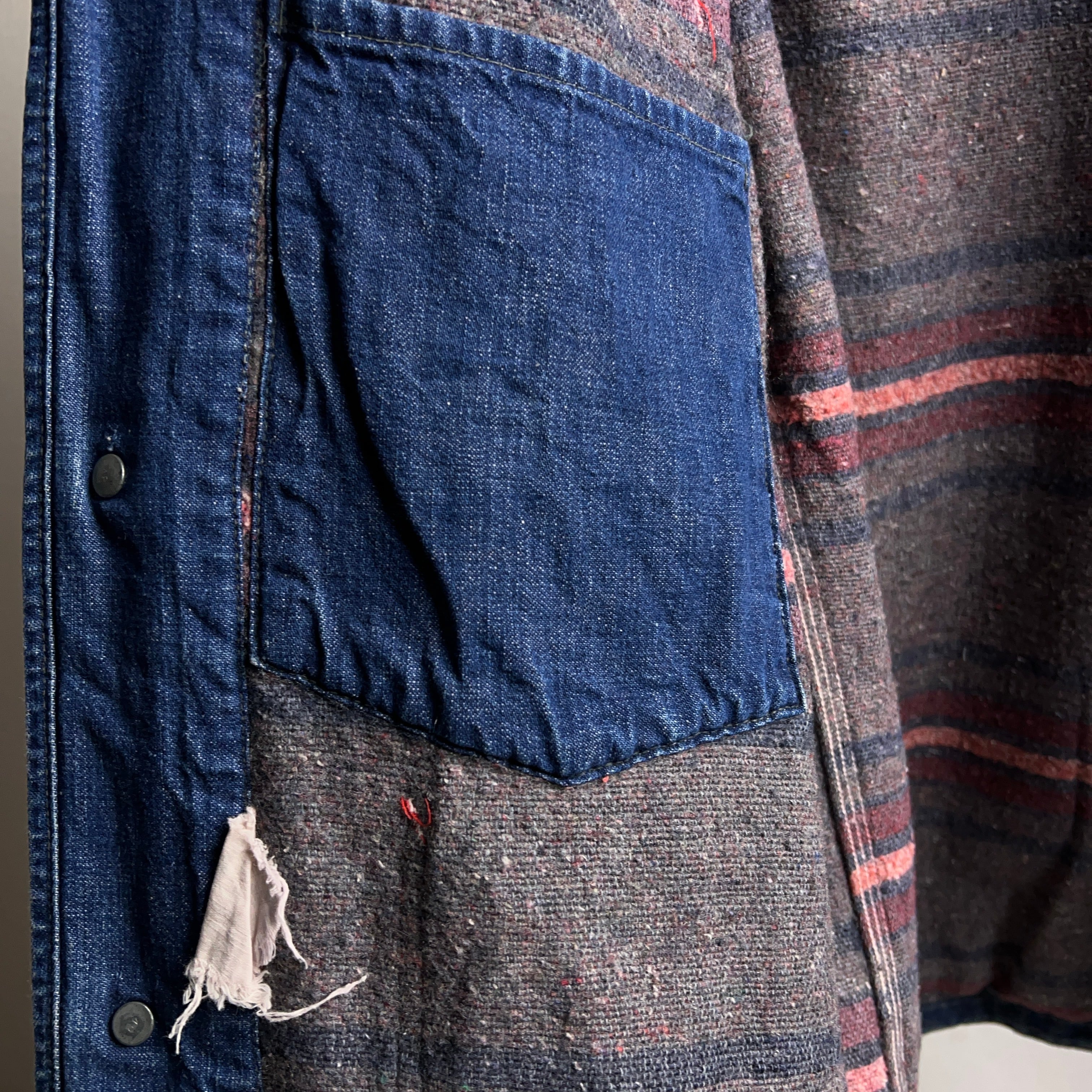 60's Sears Lined Denim Coverall Jacket 60年代 シアーズ デニムカバーオール ブランケット裏地付き 色落ち  雰囲気【1000A607】【送料無料】