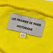 フランス製 LES PRAIRIES DE PARIS HISTORIQUE レプレリードパリ デザイン 長袖 コットン ニット セーター XS/イエロー メンズ