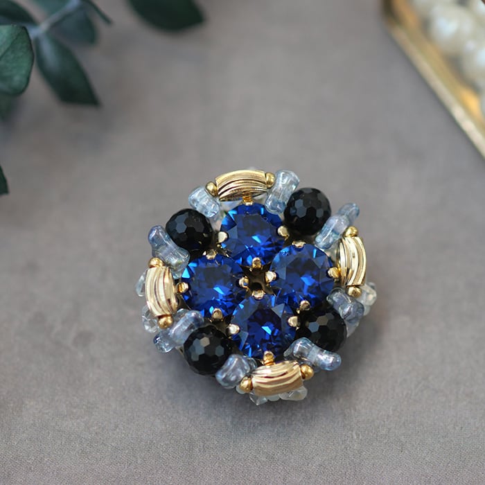 クリスマスまで5％OFF／【送料無料】ダークサファイア・ブローチキット