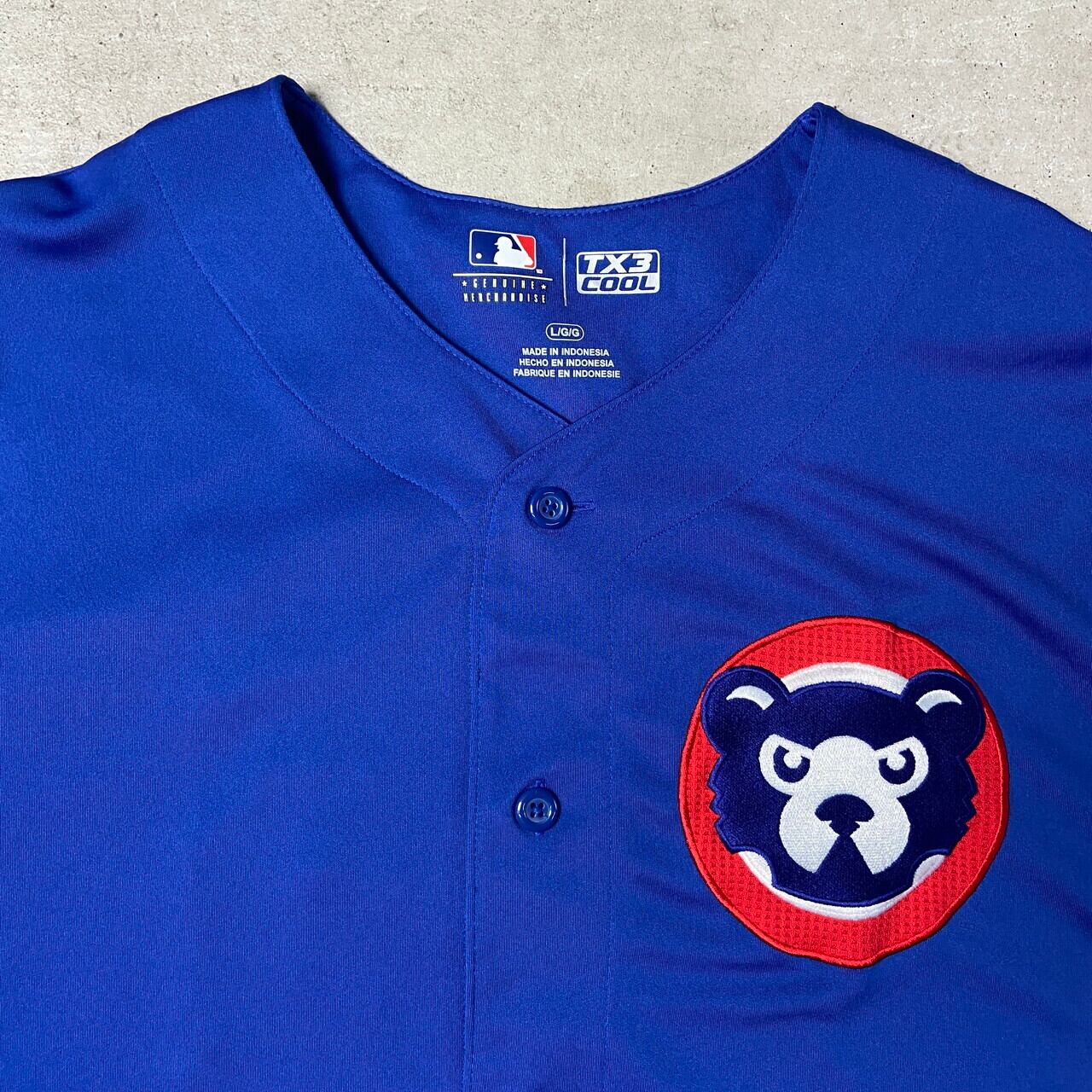 MLB シカゴ・カブス CHICAGO CUBS ベースボールシャツ メンズL 古着 サンドバーグ 23 ブルー 青 ユニフォーム【ゲーム