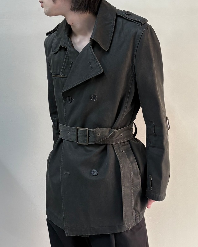 【PPFM】coating cotton short trench coat