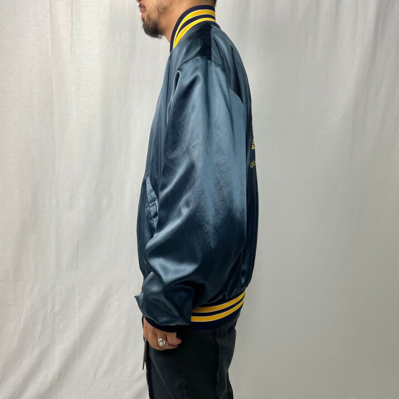 90年代 USA製 Birdie バックプリント ナイロンサテンスタジャン メンズ
