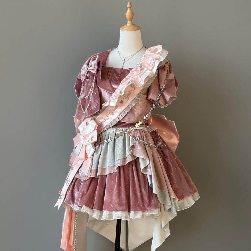 予約商品 ライブ 参戦服 アイドル衣装 サッシュ リボン オールインワン コンカフェ イベント衣装