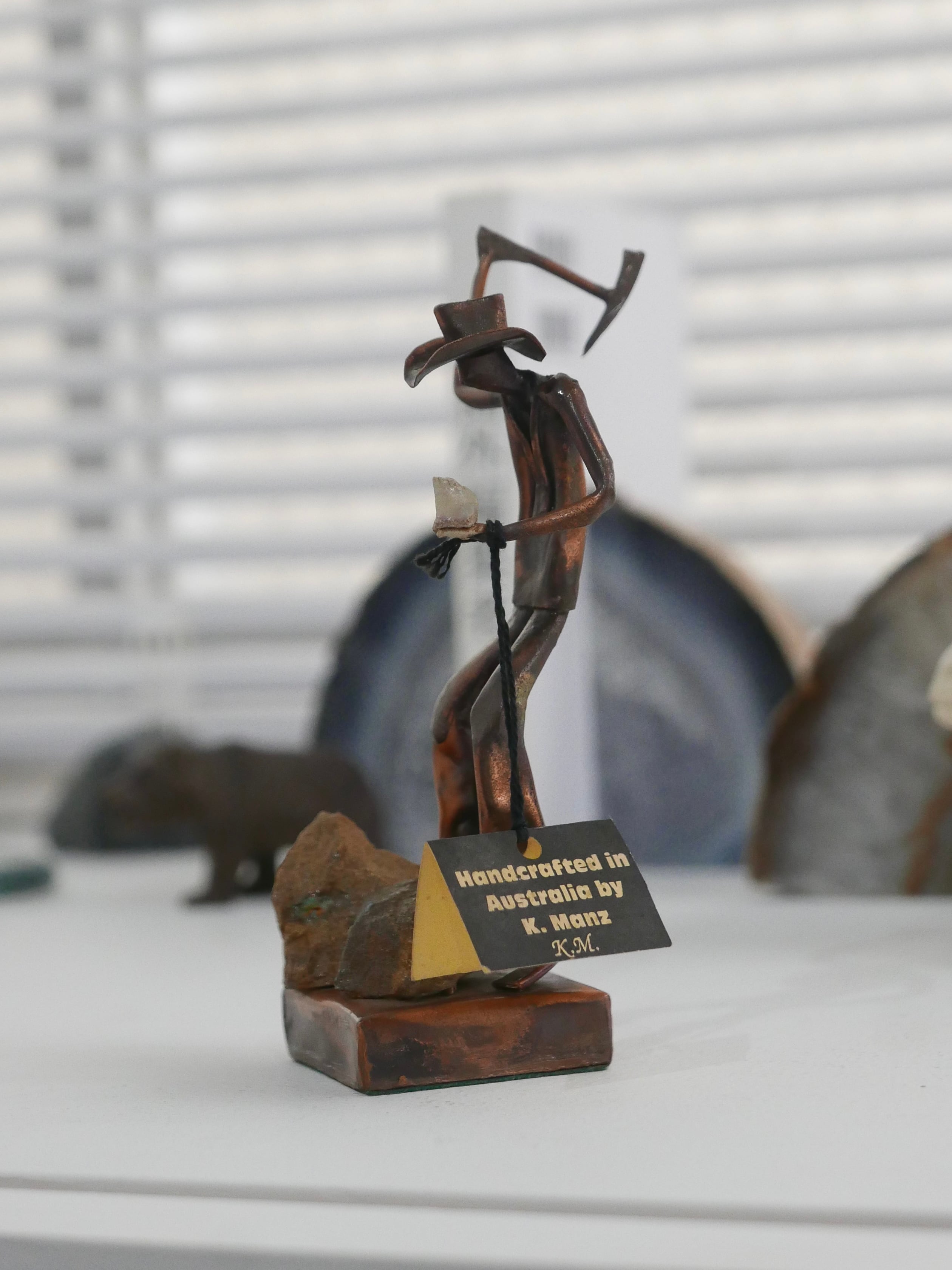 australian vintage object , opal miner