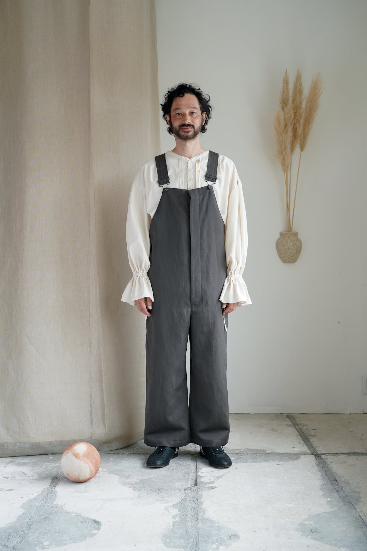 Linen Wool Over All c/BROWN