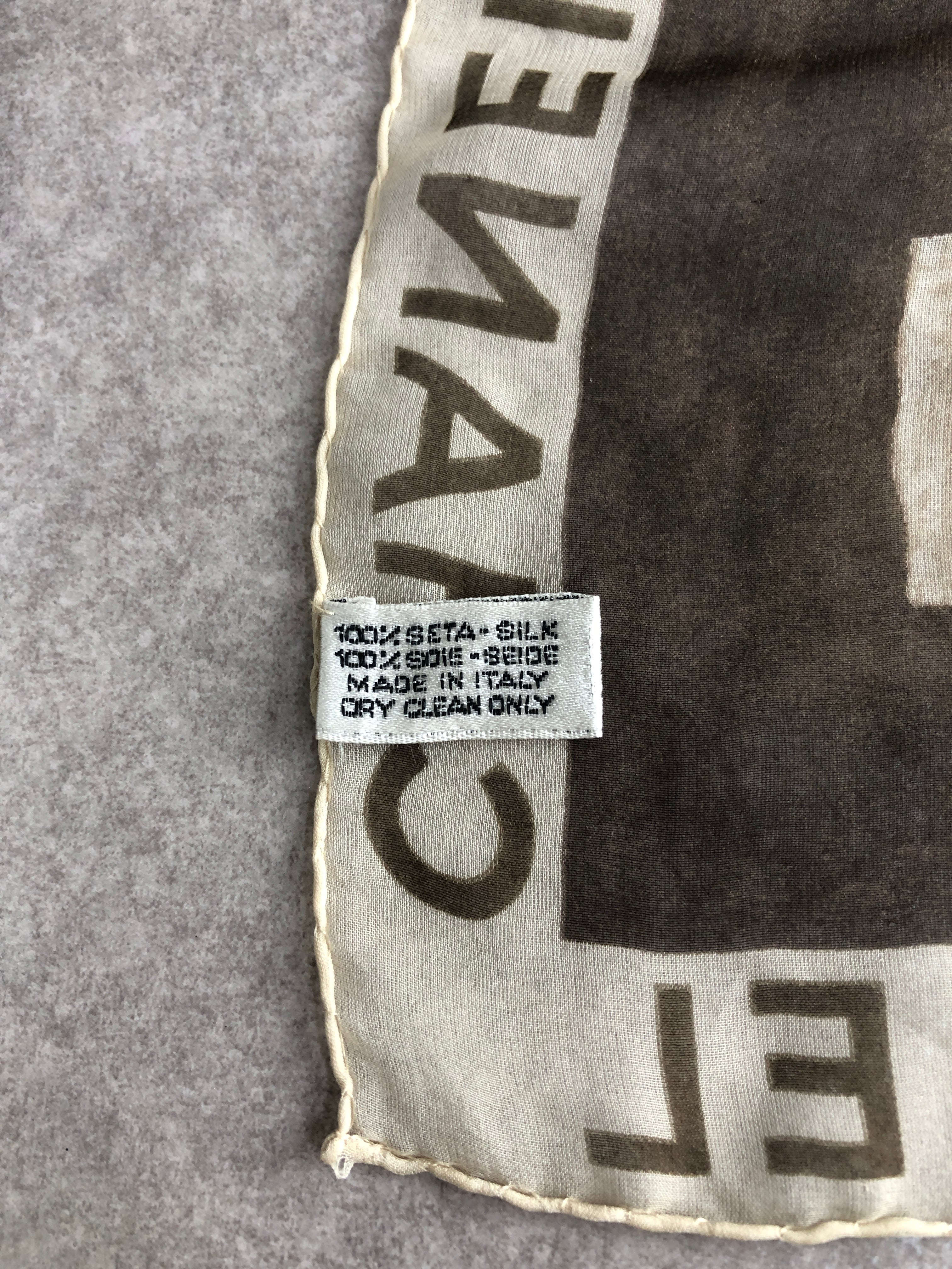CHANEL シャネル スカーフ ブラウン ココマーク シルク vintage