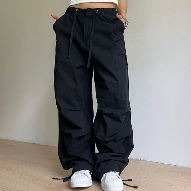 ドローストリングサイドポケットボリュームパンツ 4col R00616