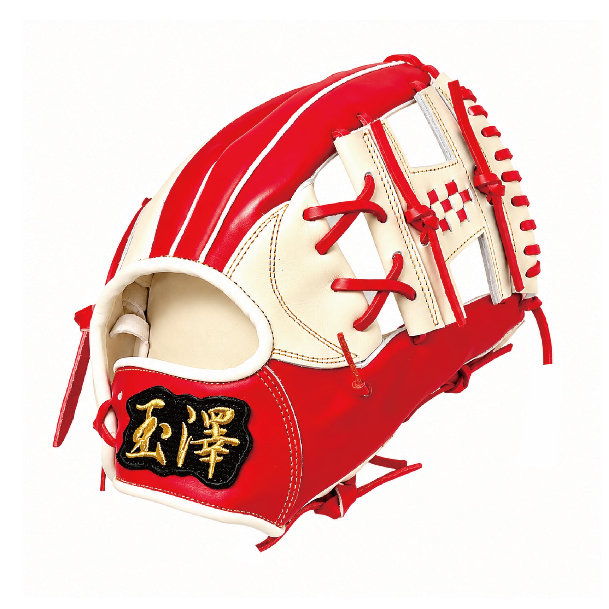 【オンライン限定】 軟式内野手グローブ (本体:レッド×Lグレー 紐:レッド)|タマザワ