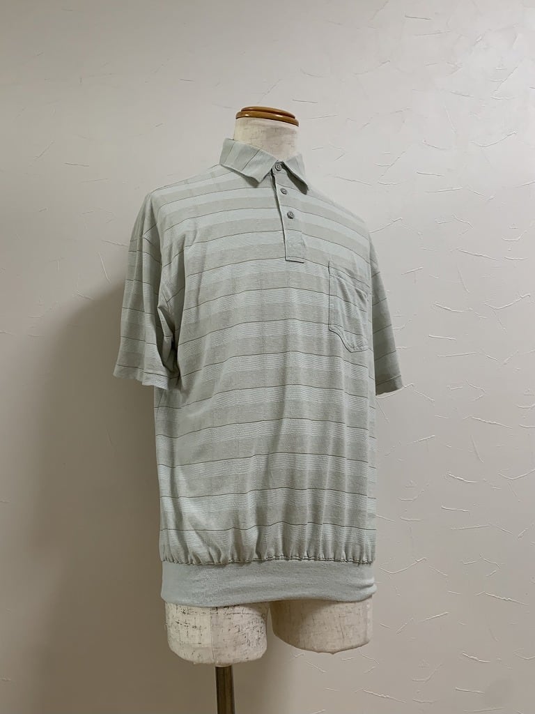 1980~90's Woven Check Pattern Short Sleeve Polo Shirt