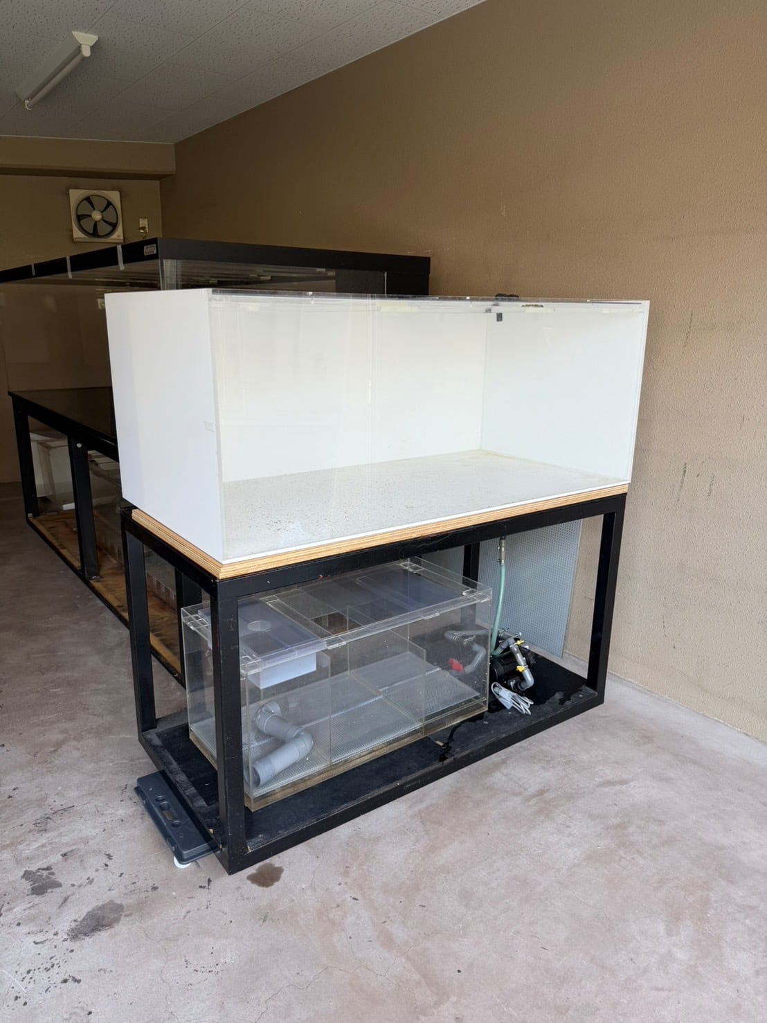中古水槽 1500×750×600 4面白水槽 オーバーフローセット | アクア