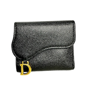 Christian Dior ディオール サドル コンパクト財布 ブラック 12020-202311