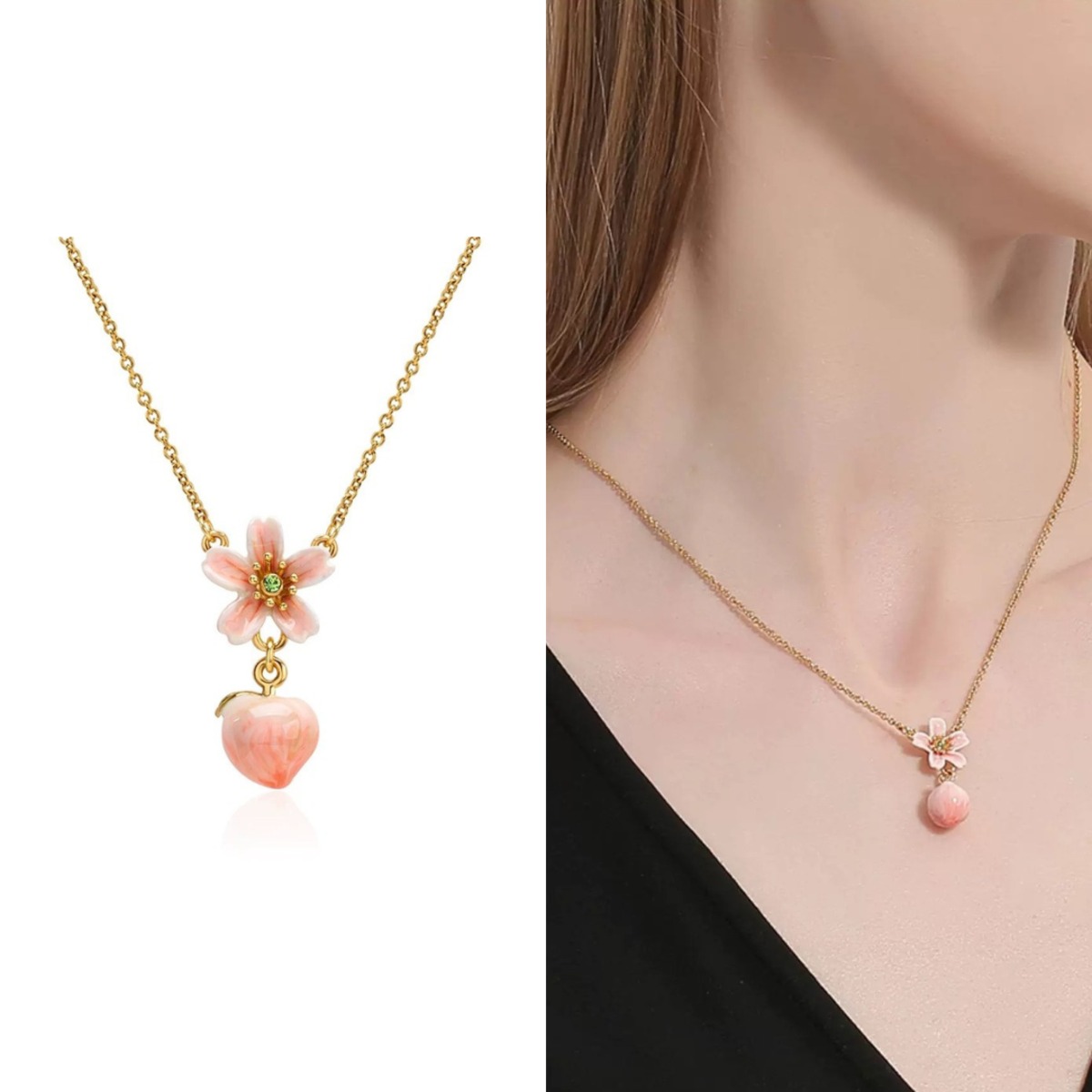 Peach Charm Necklace / ピーチ チャーム ネックレス | POCHIC.