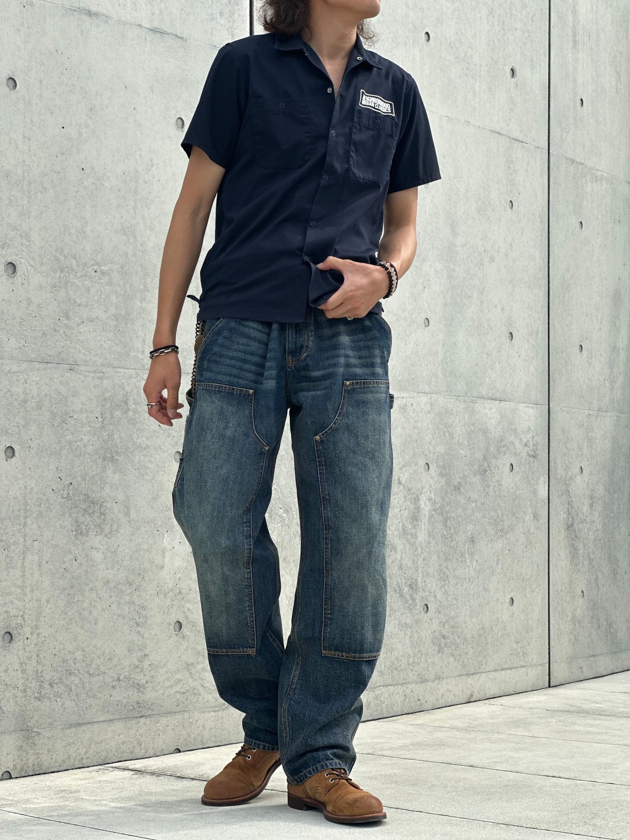 Washed Double Knee Work Pants
